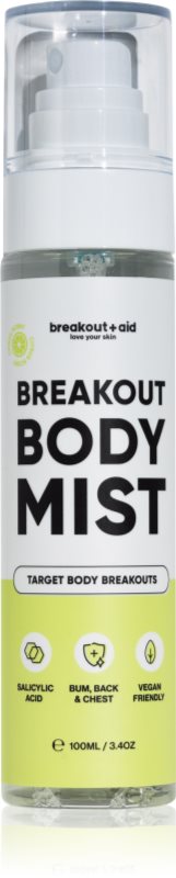 breakout + aid Body Mist spray de corp cu niacinamidă și acid salicilic impotriva acneei 100 ml