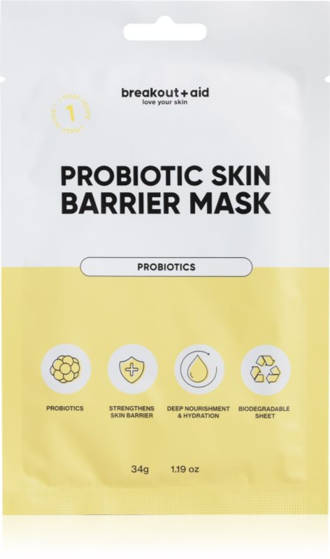 breakout + aid Probiotoc Skin Barrier Mask masca pentru celule pentru întărirea barierei cutanate 34 g