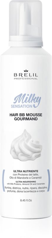 Brelil Professional Milky Sensation Hair BB Mousse spumă hidratantă pentru par indisciplinat 250 ml