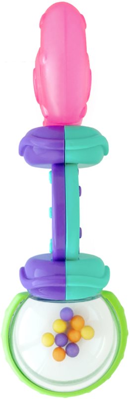 Bright Starts Teether & Rattle jucărie zornăitoare pentru dentiție 3m+ 1 buc