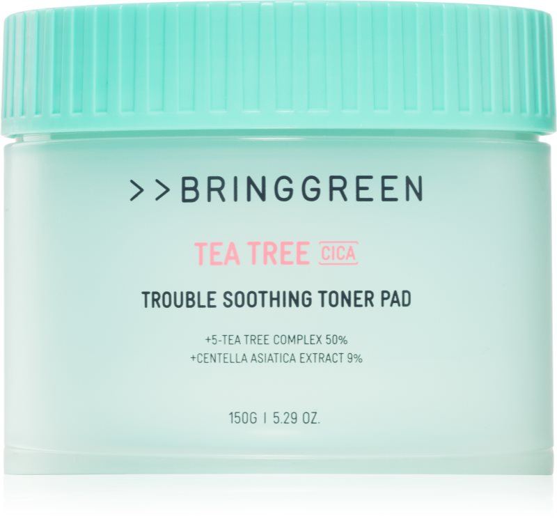 BRINGGREEN Tea Tree Cica Trouble Soothing Toner Pad dischete de tonifiere cu efect calmant 90 buc