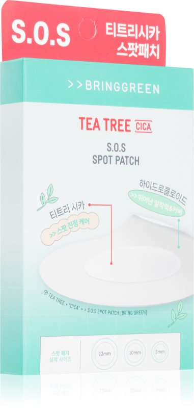 BRINGGREEN Tea Tree Cica SOS Spot Patch plasturi pentru piele problematică cu efect calmant 100 buc