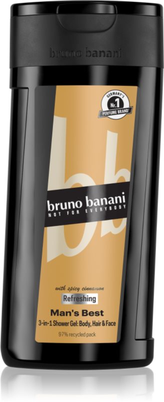 Bruno Banani Man's Best gel de dus revigorant 3 in 1 pentru bărbați 250 ml