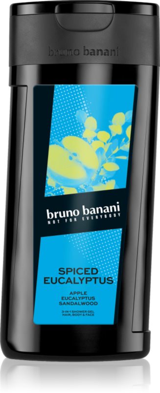 Bruno Banani Spiced Eucalyptus gel de dus revigorant 3 in 1 pentru bărbați 250 ml