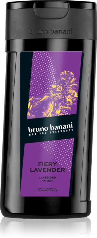 Bruno Banani Fiery Lavender gel de dus revigorant 3 in 1 pentru bărbați 250 ml