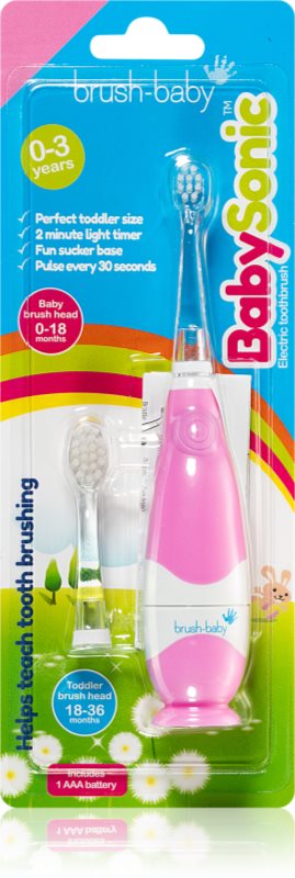 Brush Baby BabySonic periuta de dinti electrica pentru copii 0 - 36 luni Pink 1 buc