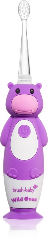 Brush Baby WildOnes WildOne periuta de dinti electrica + 2 capete de schimb pentru copii Hippo 1 buc