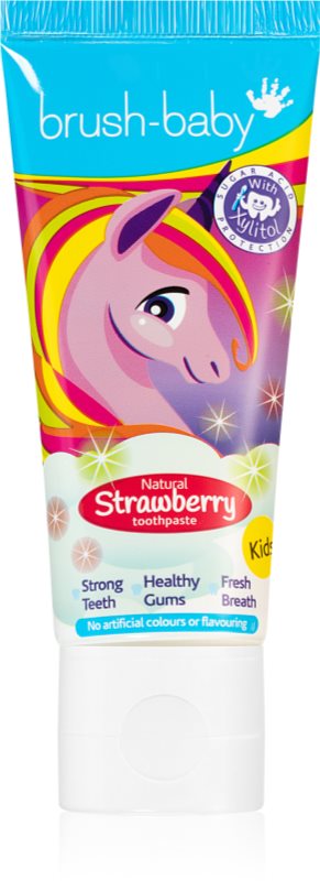 Brush Baby Natural Strawberry Pasta de dinti pentru copii. cu aroma de capsuni de 3 ani 50 ml