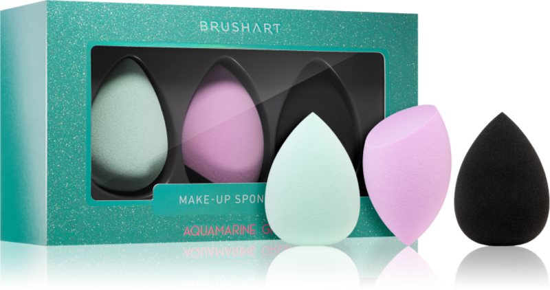 BrushArt Make-up Sponge Set burete pentru machiaj AQUAMARINE GREEN