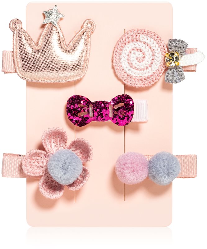 BrushArt KIDS Little princess hair clip set agrafe de par Pink