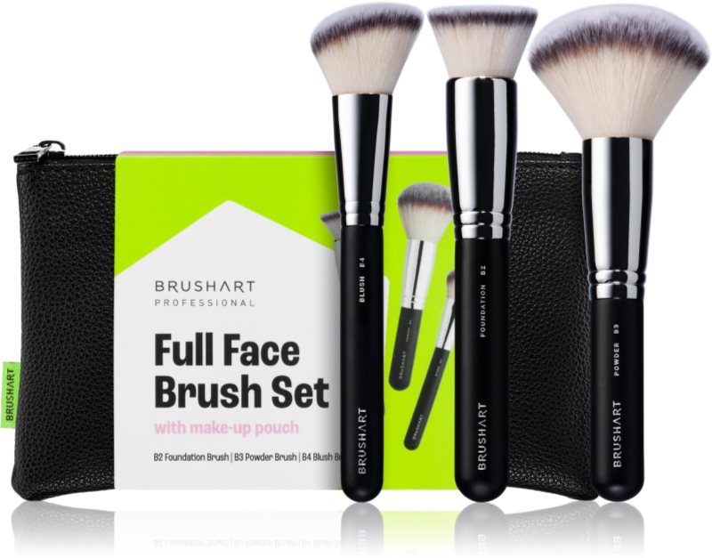 BrushArt Professional Full Face brush set with makeup pouch set de pensule cu geantă Black