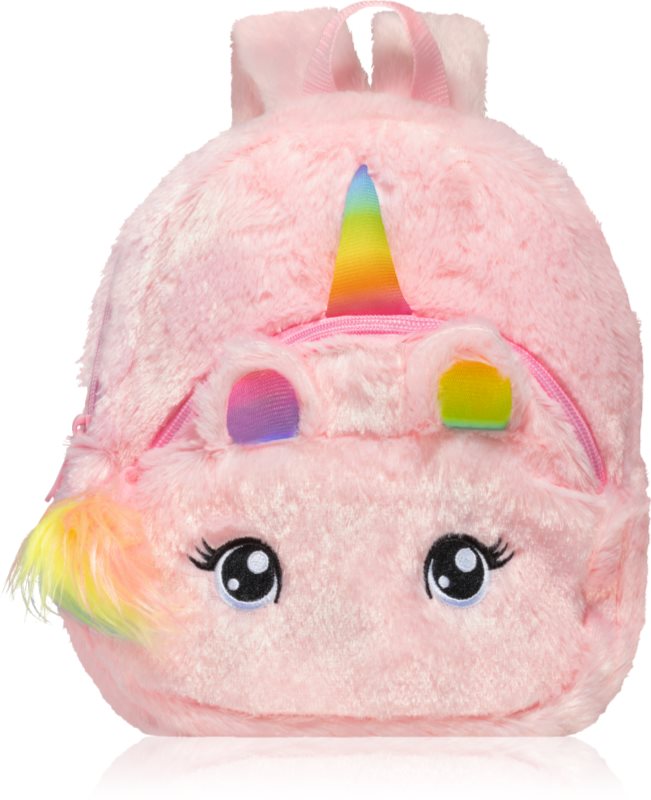 BrushArt KIDS Fluffy unicorn backpack Small rucsac pentru copii Pink (20 x 23 cm) 1 buc