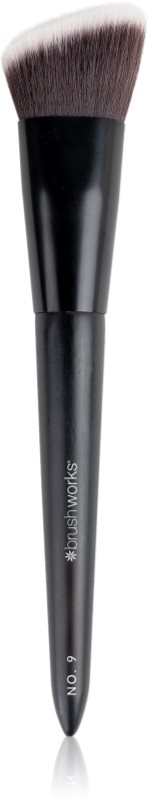 Brushworks Angled Flat Top Foundation Buffing Brush pensula plata pentru machiaj tip NO. 9 1 buc