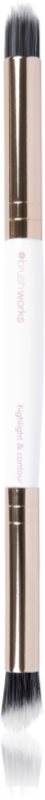 Brushworks Highlight And Contour Brush perie cu două fețe 1 buc
