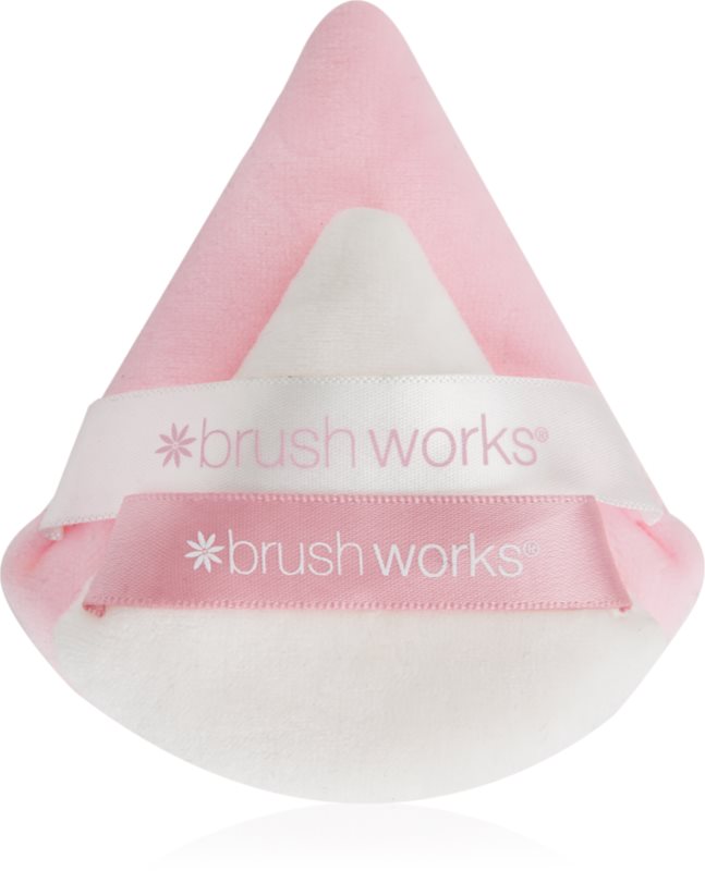 Brushworks Triangular Powder Puff Duo puf pentru pudra