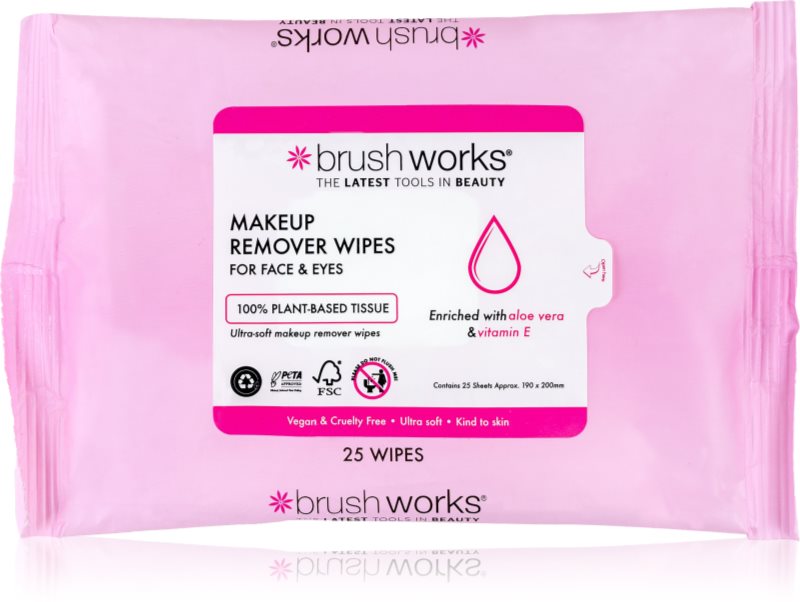 Brushworks Makeup Remover Wipes șervețele demachiante pentru make-up 25 buc