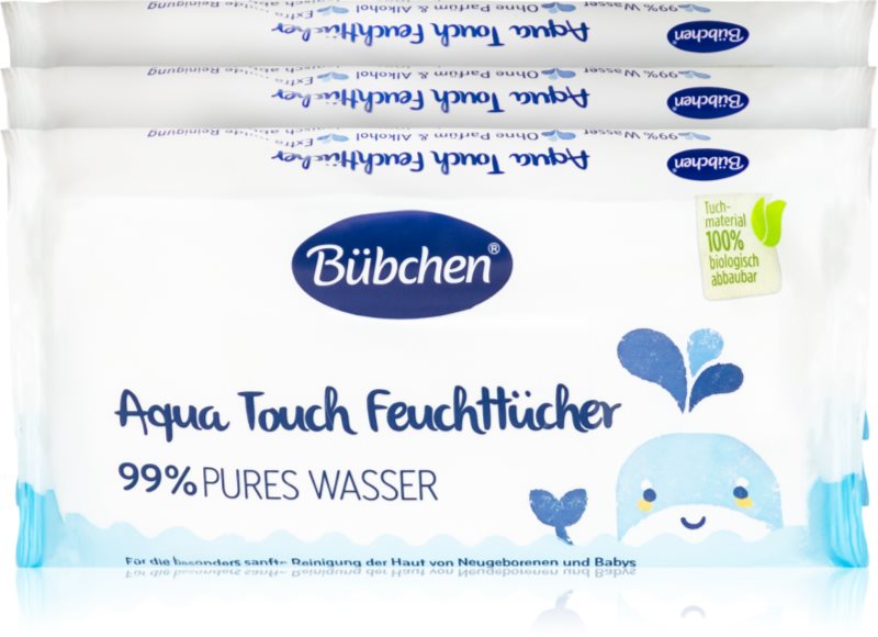Bübchen Aqua Touch șervețele umede pentru copii 3x48 buc