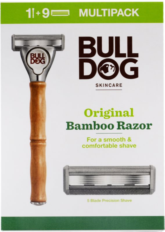 Bulldog Original Bamboo Razor Aparat de ras + rezervă lame 9 bucati