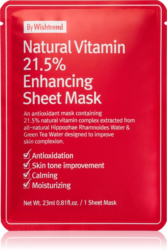 By Wishtrend Natural Vitamin mască textilă fortifiantă 23 ml