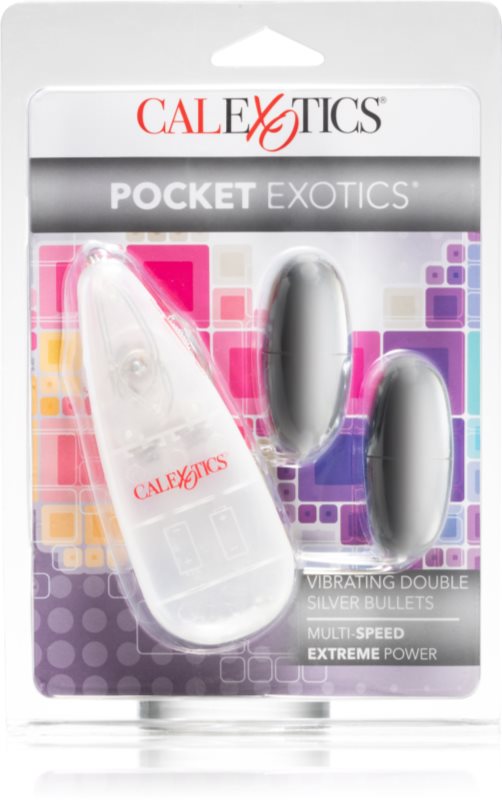 California Exotic Double Pocket Exotics ou vibrator Silver 2 buc