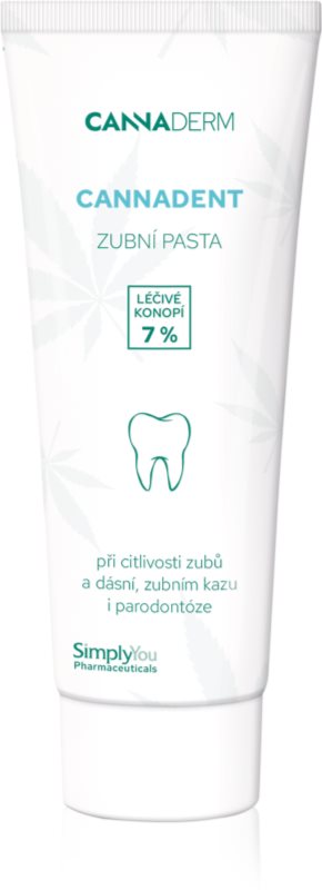 Cannaderm Cannadent Alkaline toothpaste pastă de dinți cu extract din plante cu ulei de canepa 75 g