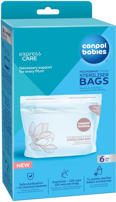 Canpol babies Microwave Sterilization Bags săculeți pentru sterilizare pentru cuptorul cu microunde 6 buc