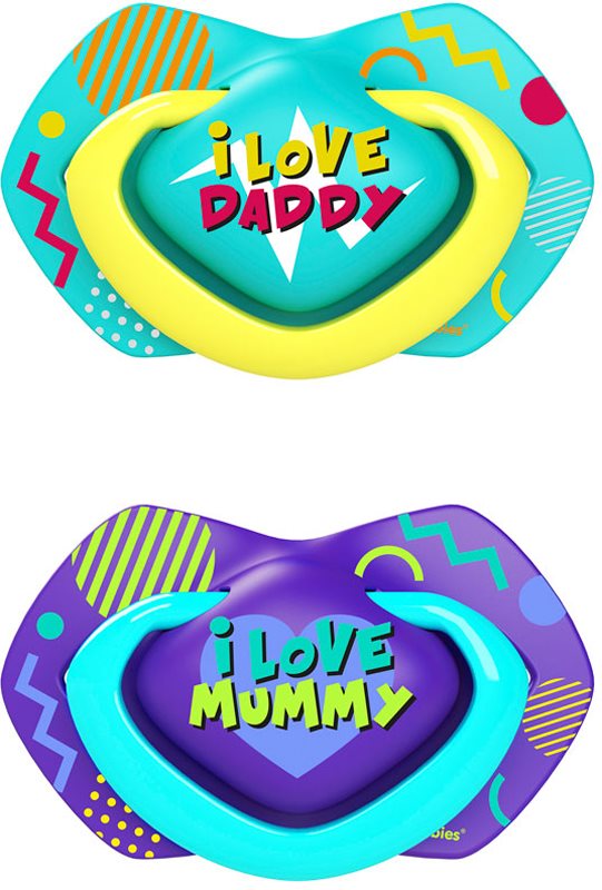 Canpol babies Neon Love A 0-6m suzetă Blue 2 buc