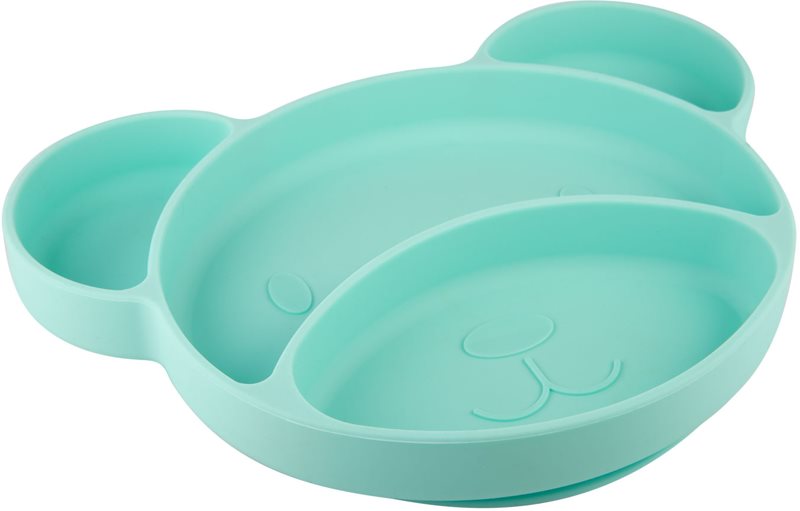 Canpol babies Suction plate Bear farfurie compartimentată cu ventuză Turquoise 500 ml