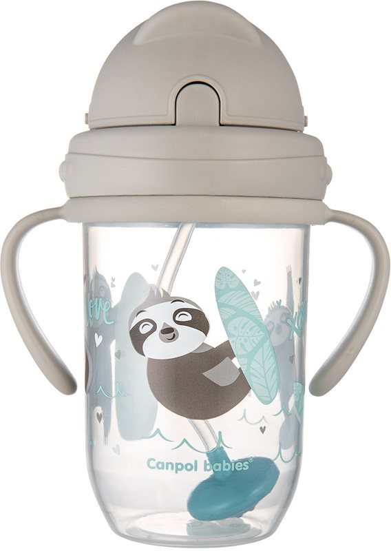 Canpol babies Exotic Animals Cup With Straw ceasca cu pai