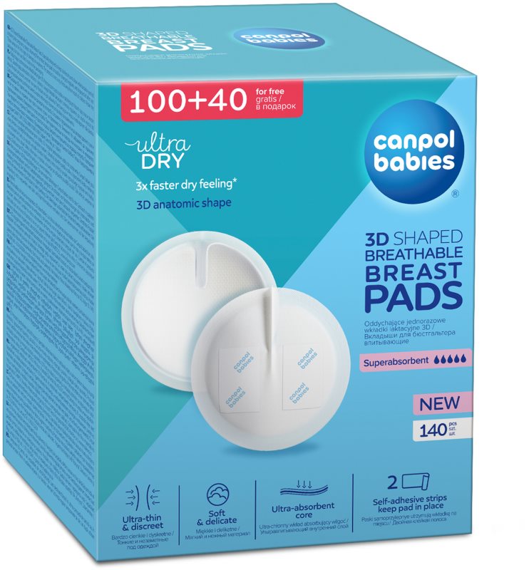 Canpol babies Breast Pads Standard 100+ 40 Ks inserții de unică folosință pentru sutien 140 buc
