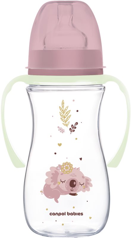 Canpol babies EasyStart Sleepy Koala 300 ml biberon pentru sugari 12 m+ Pink 1 buc