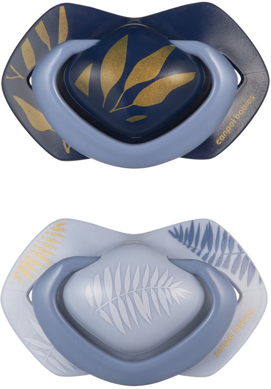 Canpol babies Light Touch Gold suzetă 6-18m Blue 2 buc