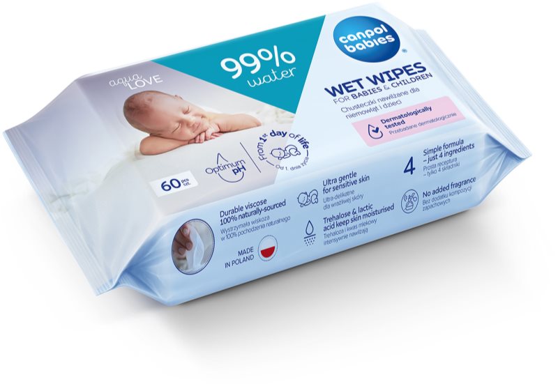 Canpol babies Wet Wipes 99% Water servetele delicate pentru copii 60 buc