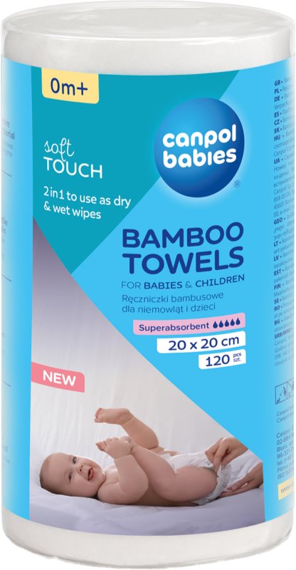 Canpol babies Bamboo Towels prosoape de unică folosință 0m+ 20x20 cm 120 buc