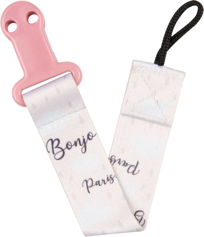 Canpol babies Bonjour Paris curelușă pentru suzetă Pink 1 buc