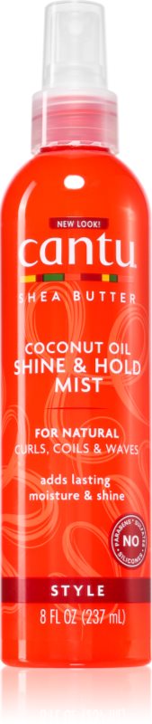 CANTU Shea Butter Shine&Hold mist bruma de corp hidratanta stralucire pentru parul ondulat si cret 237 ml