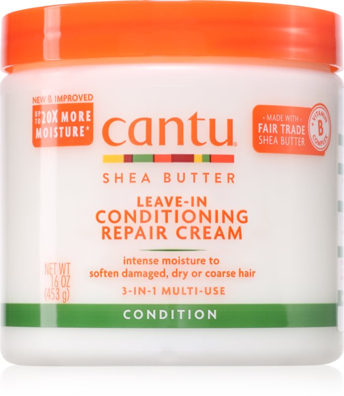 CANTU Shea Butter Leave-In Conditioning Cream balsam (nu necesita clatire) pentru par deteriorat 453 g