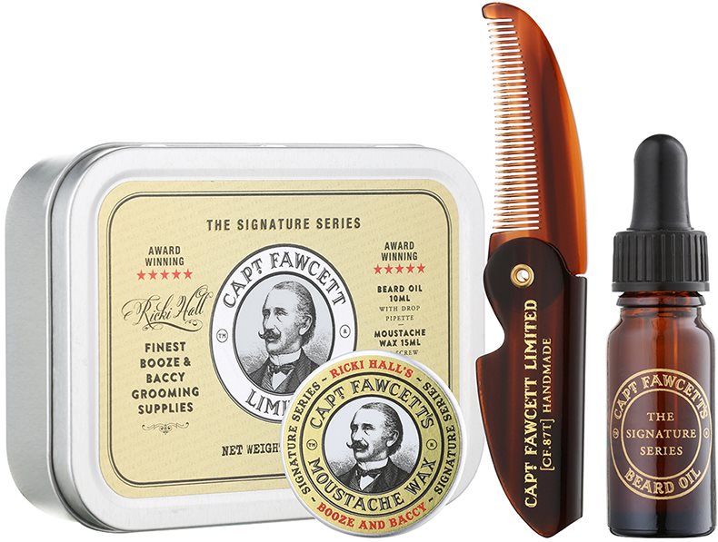 Captain Fawcett Ricki Hall´s Booze & Baccy Grooming Kit set cadou pentru barbă pentru bărbați