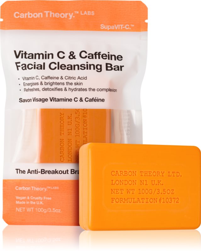 Carbon Theory Facial Cleansing Bar Vitamin C & Caffeine sapun pentru curatarea fetei cu vitamina C Orange 100 g