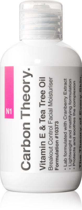 Carbon Theory Vitamin E & Tea Tree Oil crema hidratanta usoara pentru ten acneic 100 ml