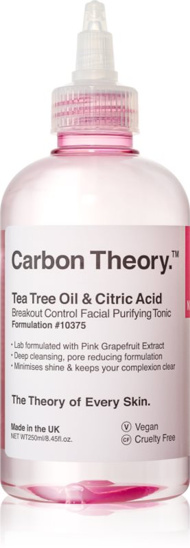 Carbon Theory Tea Tree Oil & Citric Acid tonic curatare profunda pentru ten acneic 250 ml