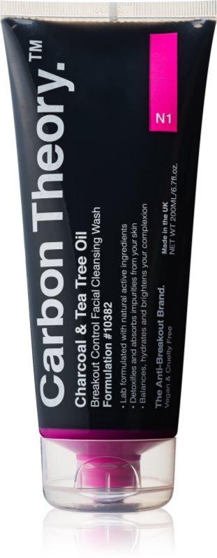 Carbon Theory Charcoal & Tea Tree Oil gel intens pentru curatare cu cărbune activ 200 ml