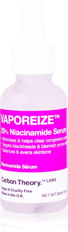 Carbon Theory Vaporeize 20% Niacinamide Serum ser facial cu niacinamidă și zinc 30 ml