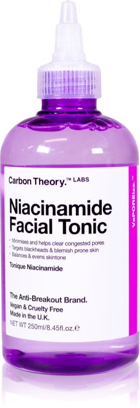 Carbon Theory Vaporeize Niacinamide Facial Tonic tonic pentru curatare cu niacinamidă 250 ml