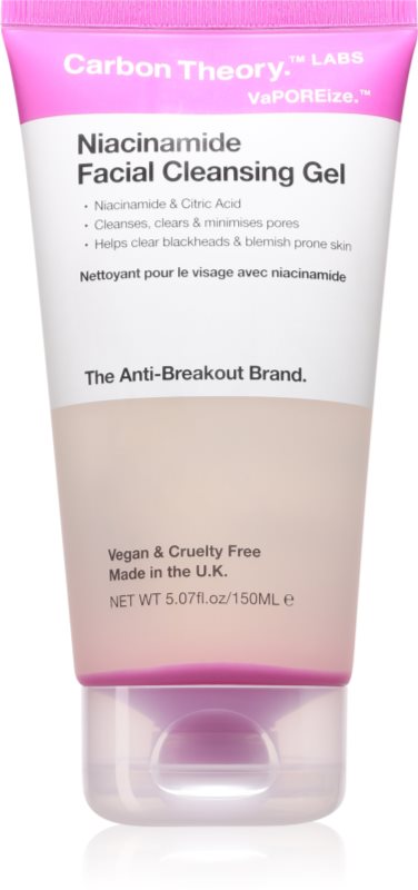 Carbon Theory Vaporeize Niacinamide Cleansing Gel gel intens pentru curatare cu niacinamidă 150 ml