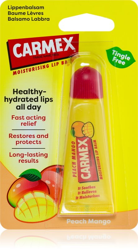 Carmex Peach Mango balsam de buze într-un tub 10 g
