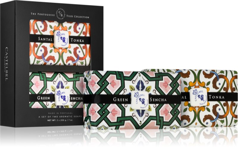 Castelbel Tile Santal Tonka + Green Sencha săpun solid set cadou