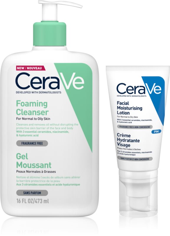 CeraVe Cleansers Foaming Cleanser set pentru piele normala si grasa