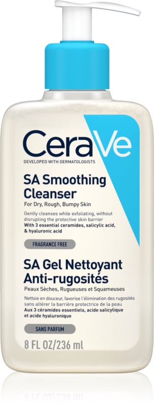 CeraVe Cleansers SA Smoothing Cleanser gel de cutatare si catifelare pentru tenul uscat
