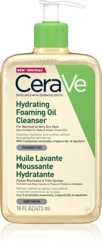 CeraVe Cleansers Hydrating Foaming Oil Cleanser ulei de curatare cu efect de hidratare